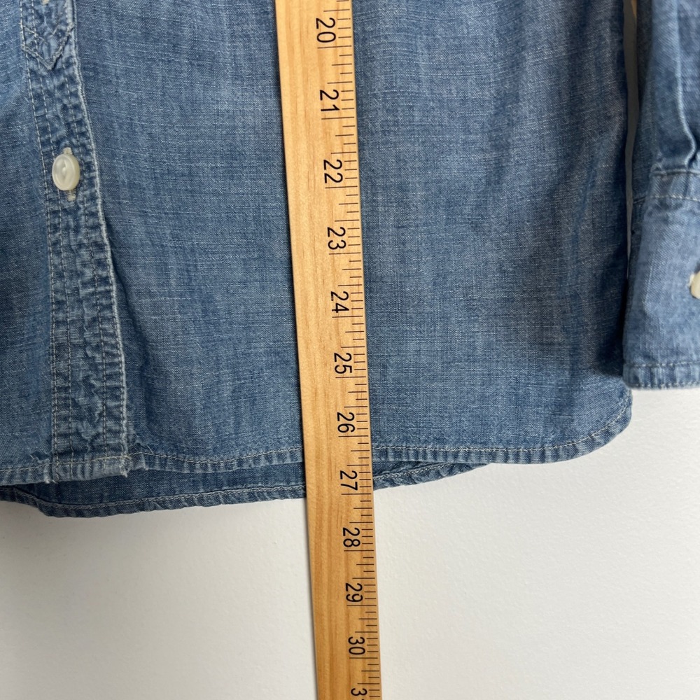 J.Crew Womens Blue Cotton Chambray Button Down Shirt Long Sleeve Size 0 - Picture 4 of 9